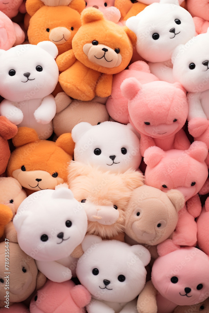 Close-ups of cute stuffed animals, perfect for plush toys and cuddly сreated with Generative Ai Close-ups of cute stuffed animals, perfect for plush toys and cuddly сreated with Generative Ai