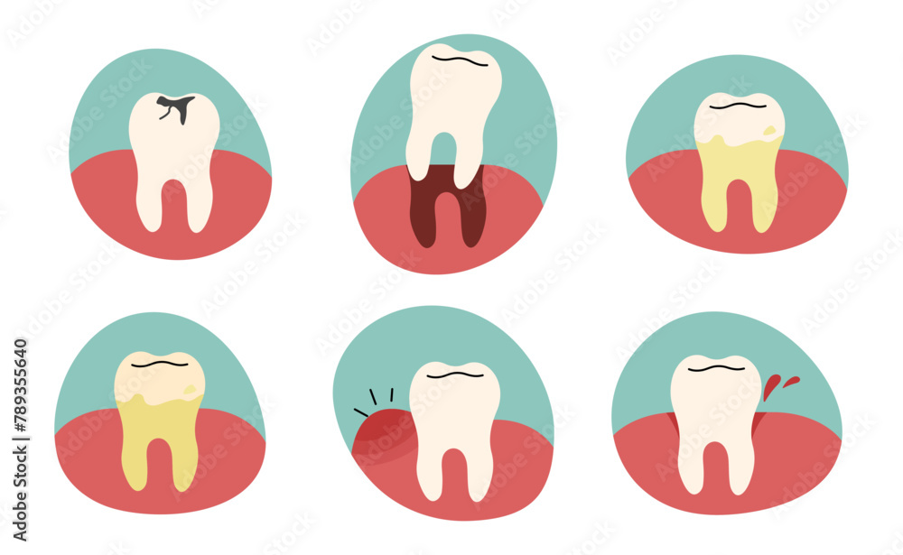 Teeth 4 cute on a white background, vector illustration. Teeth 4 cute on a white background, vector illustration.