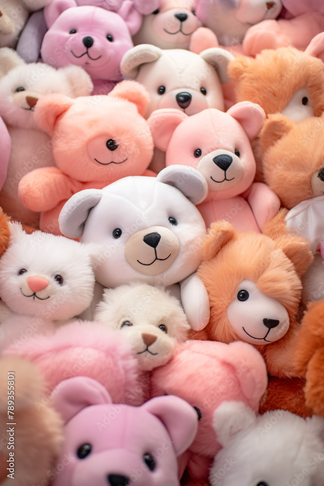 Close-ups of cute stuffed animals, perfect for plush toys and cuddly сreated with Generative Ai Close-ups of cute stuffed animals, perfect for plush toys and cuddly сreated with Generative Ai