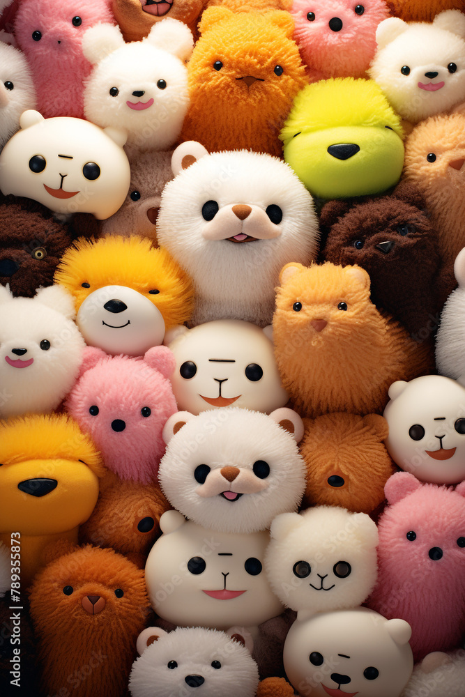 Close-ups of cute stuffed animals, perfect for plush toys and cuddly сreated with Generative Ai Close-ups of cute stuffed animals, perfect for plush toys and cuddly сreated with Generative Ai