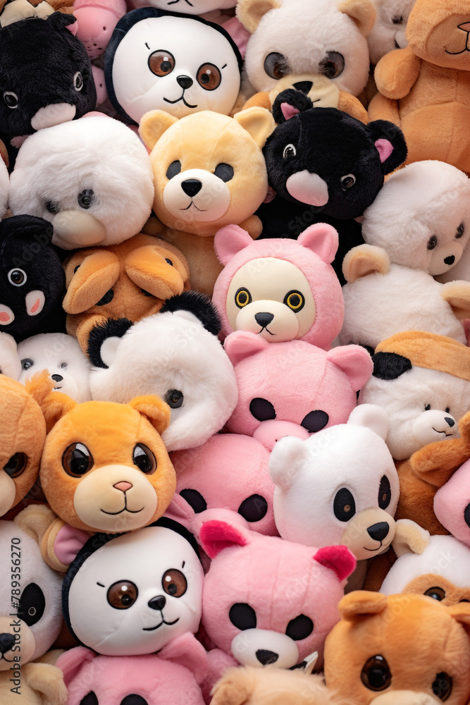 Close-ups of cute stuffed animals, perfect for plush toys and cuddly сreated with Generative Ai Close-ups of cute stuffed animals, perfect for plush toys and cuddly сreated with Generative Ai