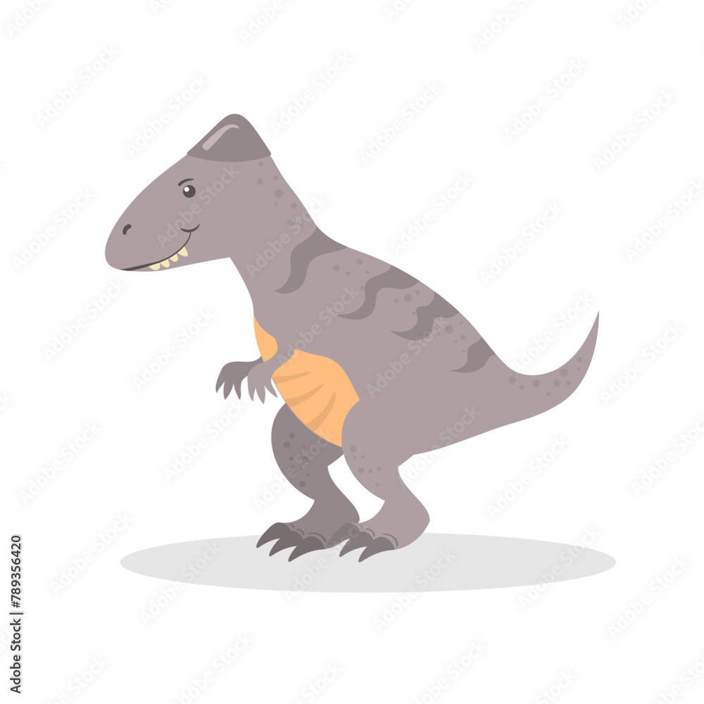 Cute dinosaur, funny ancient brontosaurus and green triceratops. Cartoon dinosaurs icon collection isolated on white background. Flat vector illustration in childish style.
