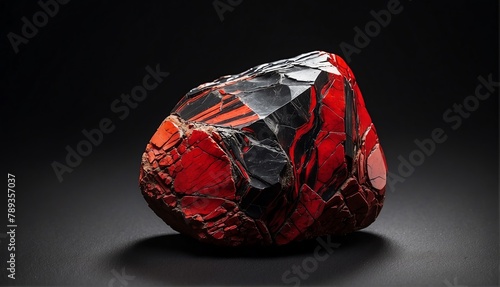 a black red precious rock ston plain background from Generative AI