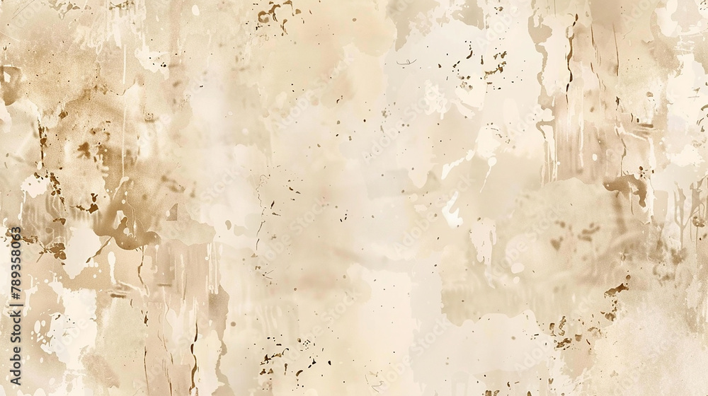 An image displaying the essence of background resembling aged plaster, painted in watercolor beige with detailed brushstrokes and random splashes for a textured effect. through abstract art. An image displaying the essence of background resembling aged plaster, painted in watercolor beige with detailed brushstrokes and random splashes for a textured effect. through abstract art.