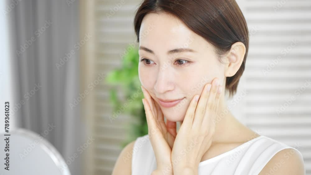 スキンケアをする若い女性 ビューティーイメージ
スキンケアをする若い女性 ビューティーイメージ