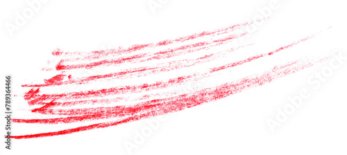 red pencil strokes isolated on transparent background