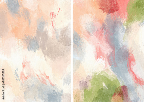 Watercolor abstract textures of pink, blue, green, red and white spots. Hand painted pastel illustration isolated on white background. For design, print, fabric or background.