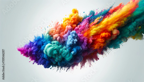 digital image of a dynamic and vivid cloud of paint splashes