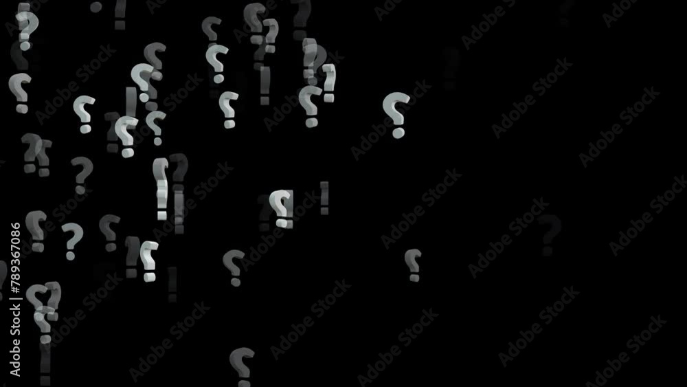 3D Animation of Question marks moving on transparent background. who ...