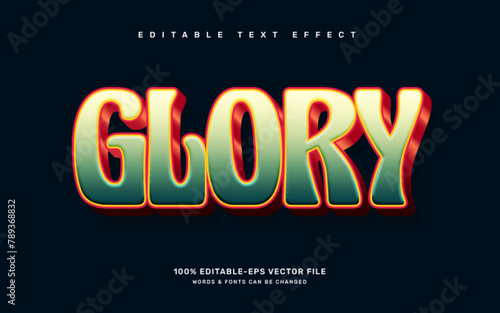 Retro Glory editable text effect template