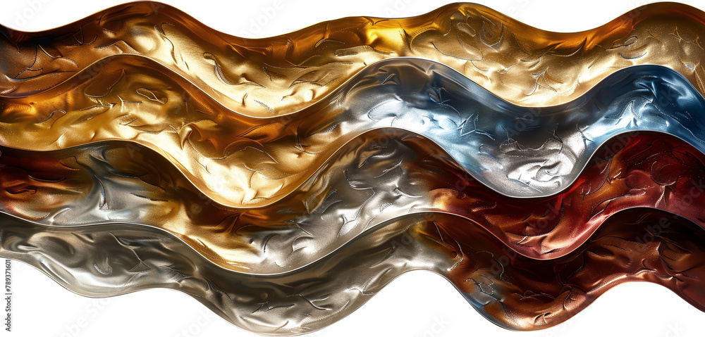 Abstract illustration of metal elements of different shapes with gradient color,Generated by AI Abstract illustration of metal elements of different shapes with gradient color,Generated by AI