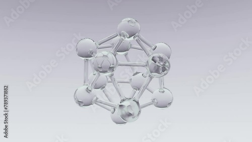 Medical design molecule animation. Science, biology. 3d oxygen illustration. (ID: 789371882)