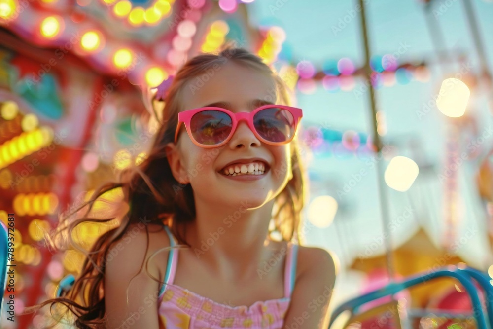 Summer carnival amusement park: vibrant enjoyment outdoors. Summer carnival amusement park: vibrant enjoyment outdoors.