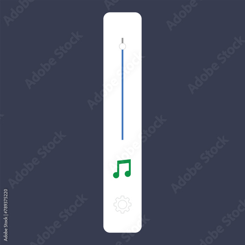 Mobile Volume up down Slider Bar icon. Sound volume level control on off mute button. speaker Sound setting Control Panel, Playback Music audio scroll slider.