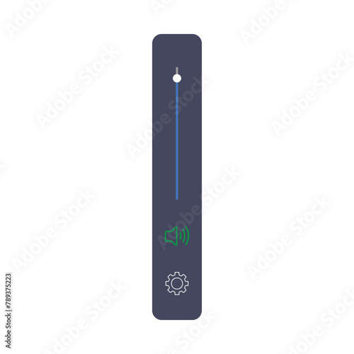 Mobile Volume up down Slider Bar icon. Sound volume level control on off mute button. speaker Sound setting Control Panel, Playback Music audio scroll slider.