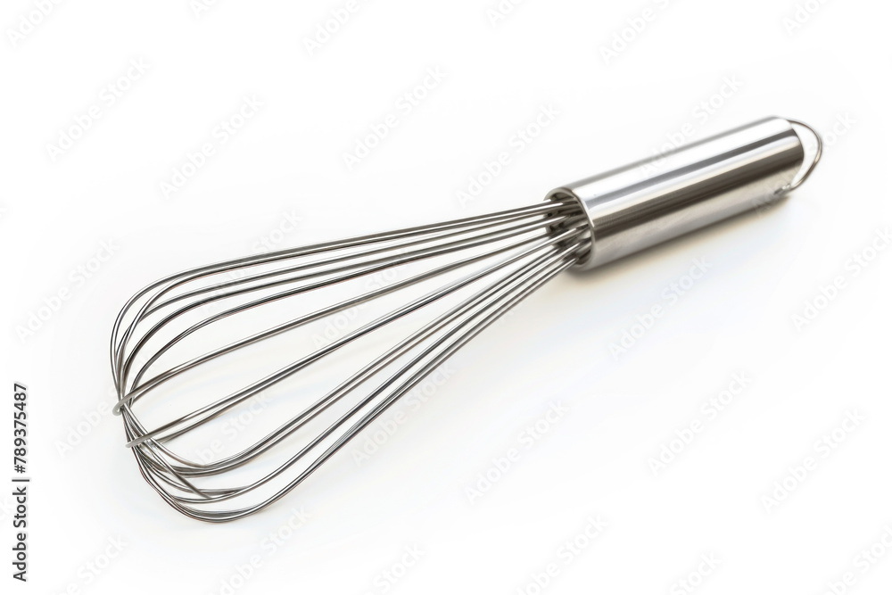 stylish metal whisk isolated on white background stylish metal whisk isolated on white background