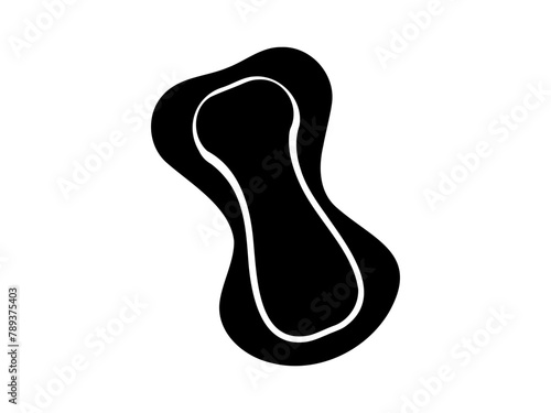 Black and white Daily liner. Panty liner vector illustration. Daily female hygiene pad. Sanitary liner isolated on white surface. Concept of daily feminine care, protection, intimate hygiene