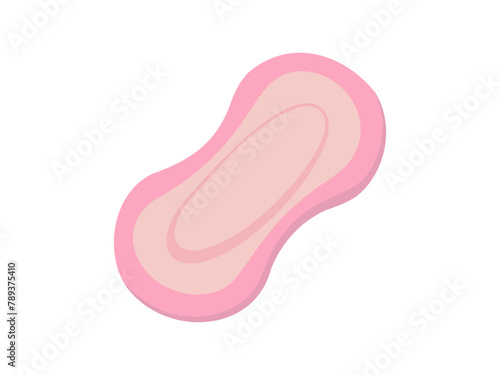 Pink Daily liner. Panty liner vector illustration. Daily feminine hygiene pad. Soft sanitary liner isolated on white background. Concept of daily feminine care, light protection, intimate hygiene