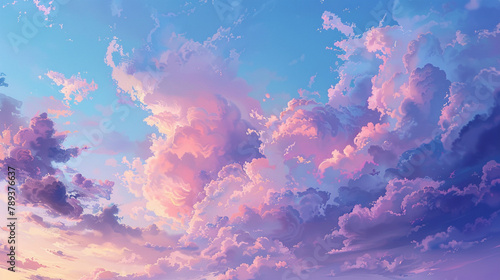 Soft pastel hues of lavender and peach merging together, painting the sky with the gentle embrace of a summer evening's twilight. 