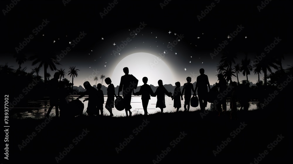 WORLD REFUGEE DAY VECTOR ILLUSTRATION. VECTOR illustration WORLD REFUGEE DAY VECTOR ILLUSTRATION. VECTOR illustration