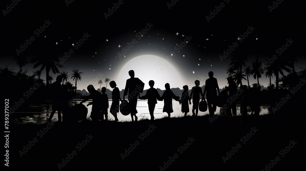 WORLD REFUGEE DAY VECTOR ILLUSTRATION. VECTOR illustration