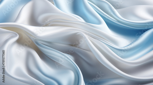 Wallpaper Mural Abstract metallic background with some smooth lines Closeup of rippled white silk satin fabric сreated with Generative Ai Torontodigital.ca