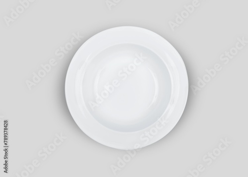 Empty Plate on Grey Background