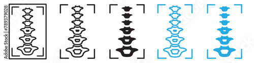 Back Pain Diagnostic Imaging Icon for Spinal Health Assessments