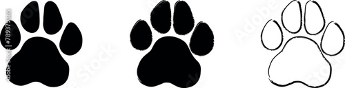 Dog paw print. Paw icon. Vector illustration.
