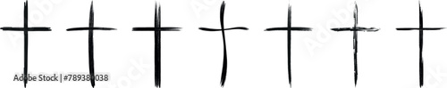 Christian cross icon collection. Vector illustration
 photo