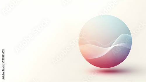 Ocean futuristic round logo with soft colors Generative AI