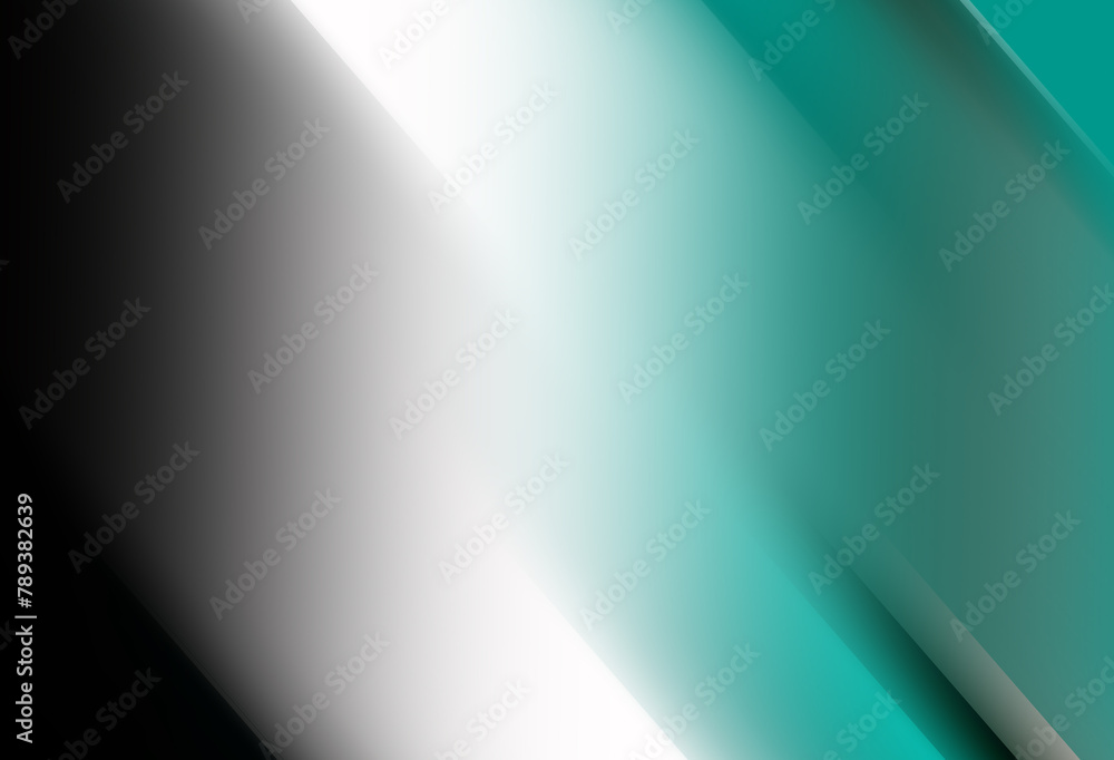 Fototapeta premium Soft turquoise and black-white gradient background. Delicate cosmetic background for promotional products. copy space. . Copy space