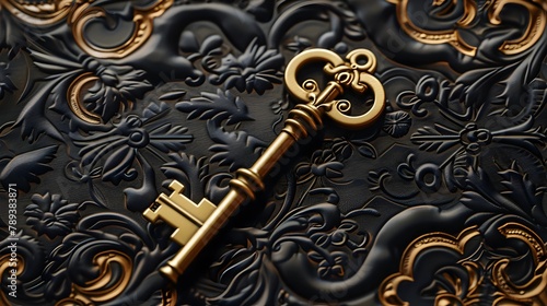 Elegant Golden Key Symbolizing Access and Opportunity, Hand Edited Generative AI