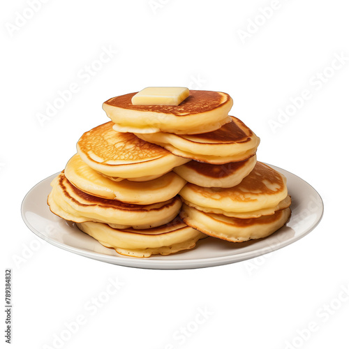 a pile of freshly baked pancakes lay on a plate SVG on transparent background
