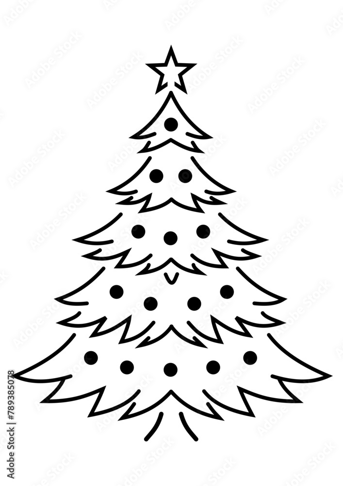 Obraz premium Árbol de navidad con bolas