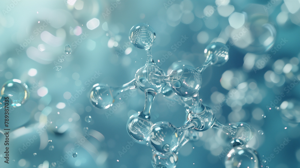Transparent Molecular Structure in Blue Tones Representing Chemistry and Biology Concepts Transparent Molecular Structure in Blue Tones Representing Chemistry and Biology Concepts