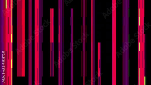 Line pattern glitch dotted lines animation on a black background. Pencil lines on black background. Bad Tv or Vj computer damaged display for music stage, rave, shows, techno music	 photo