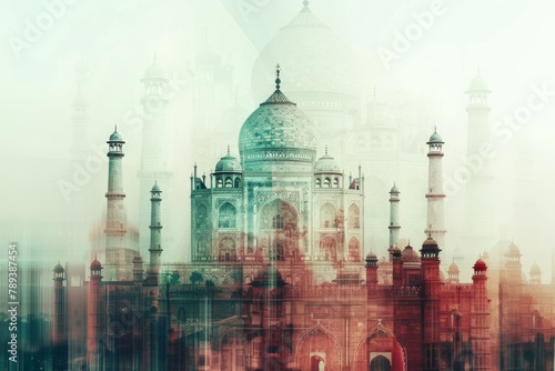 Taj Mahal Reflections in Timeless Montage photo
