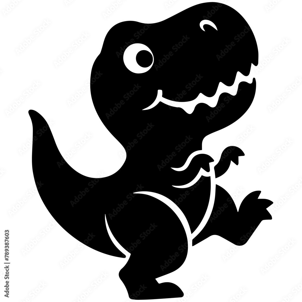 Obraz premium Vector illustration of a T-Rex Dinosaur, adorably cute and funny
