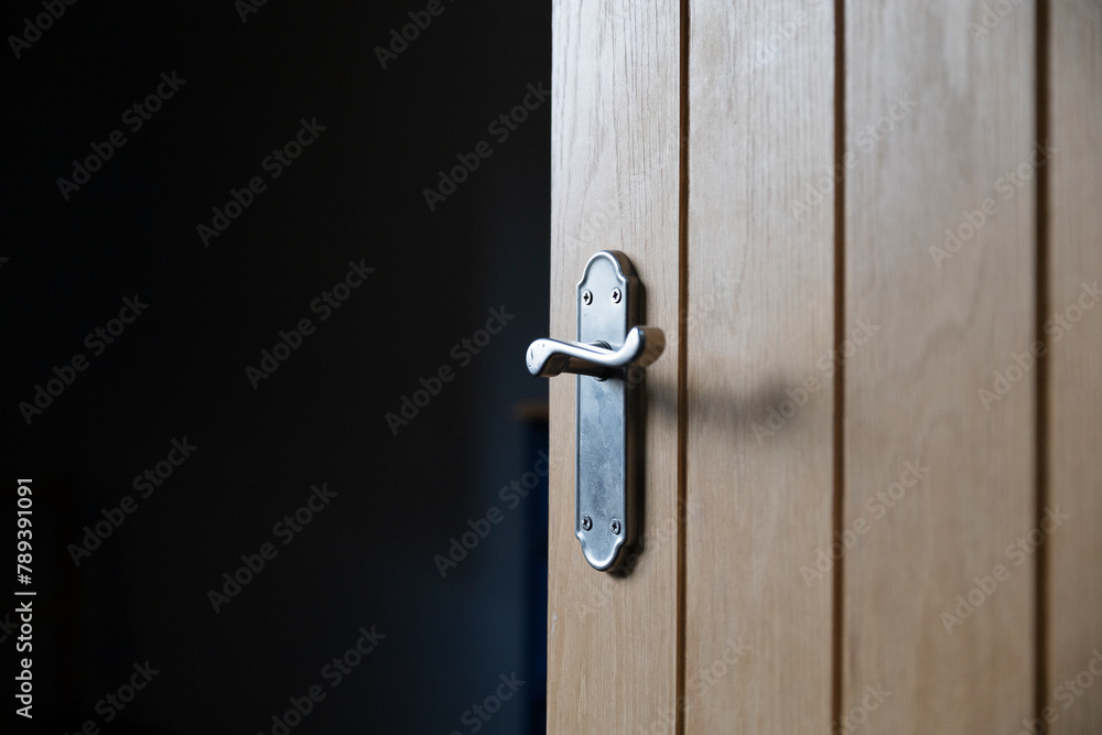 Fototapeta premium Door Handle on Wooden Door