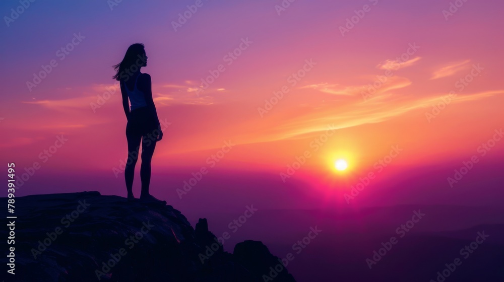 Silhouette at Mountain Sunset