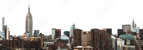 City buildings png border, New York cityscape, transparent background