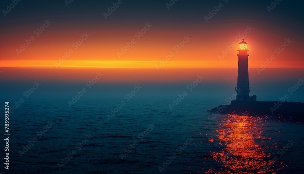 Illuminating Compliance with AI, beacon of light emanating from an AI-powered lighthouse, 
