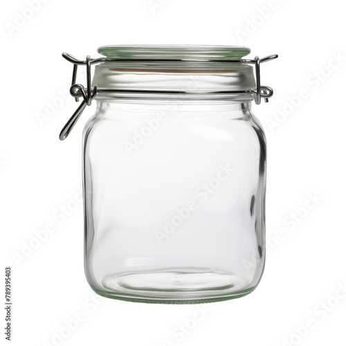 a clear glass jar with a lockable lid korken SVG on transparent background