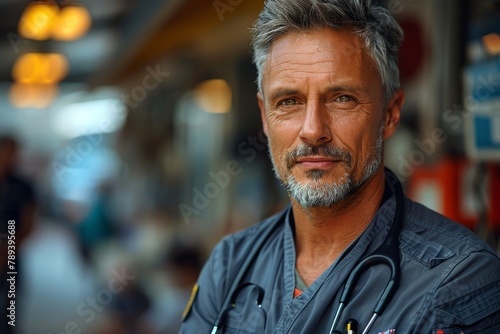 A friendly and competent medical staff member smiling, exuding reassurance and skillfulness