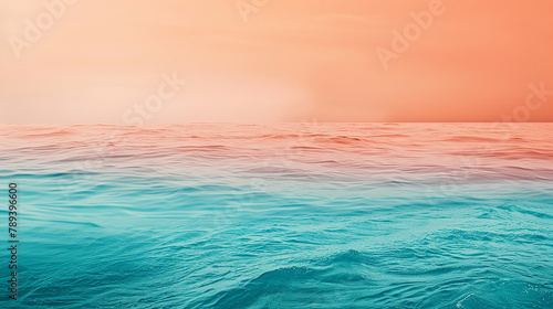 An image displaying the essence of warm apricot to cool cerulean  reflecting the heat of the desert meeting the coolness of the ocean. through abstract art.