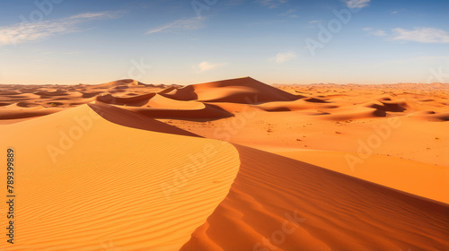 Serene Sunset Over Golden Desert Dunes