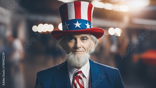 Man Dressed as Uncle Sam for the 4th of July