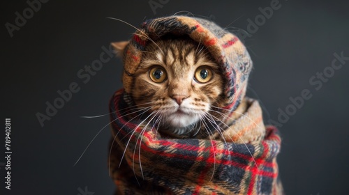 Closeup Portrait Scottish folded Shocked cat © Plaifah