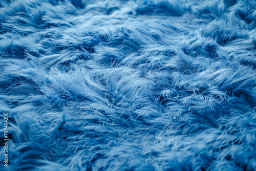 Softness Personified in Luxurious Blue Faux Fur with Deep Pile Texture